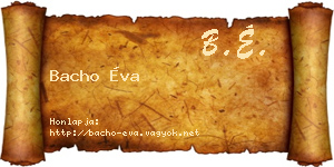 Bacho Éva névjegykártya