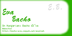 eva bacho business card